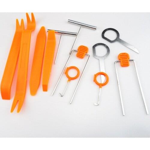 12Pcs / Set Plastic Car Radio Door Clip Panel Trim Removal Tool Repairing for Ford Focus Fusion Escort Kuga Ecosport Fiesta
