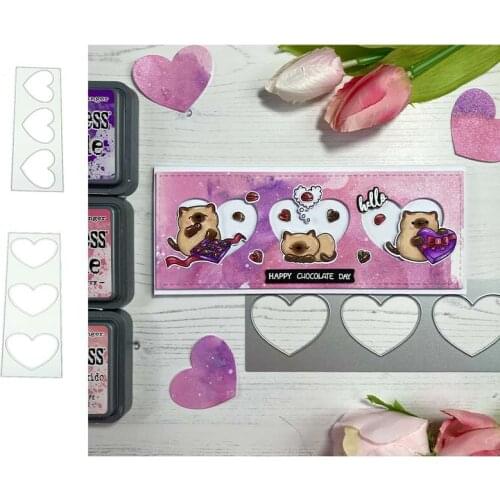 2021 New Arrival Rectangle Heart Shape Frame Metal Cutting Dies Stencil Craft Die Cut Decor Template Scrapbooking Design Model