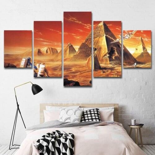 5Pcs diamond art mosaic Desert Pyramid picture of Rhinestones Embroidery full square round diamonds Egypt landscape FS306