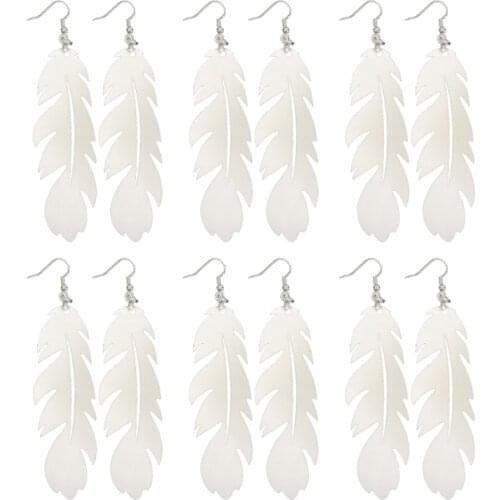 6 Pairs Handmade Wooden Sublimation Blanks Earring MDF Sublimation Printing Dangle Earrings for Women Jewelry Making