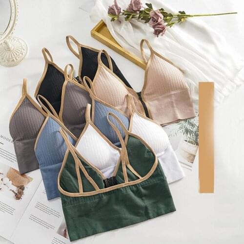 80% Dropshipping!!Womens bra V zipper no steel ring spandex sports tube top