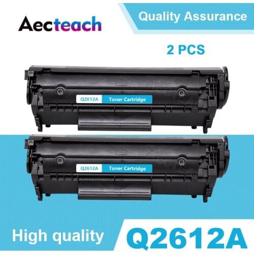 Aecteach 2PCS Q2612A q2612 12a 2612 toner cartridge 2612a for HP LaserJet 1010 1012 1015 1020 3015 3020 3030 3050 1018 1022N