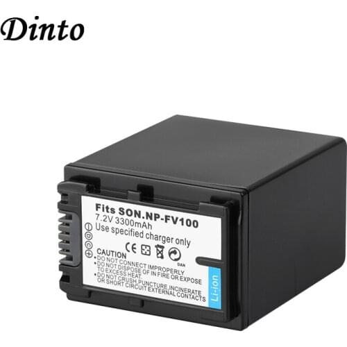 Dinto 3300mAh 7.2V NP-FV100 NPFV100 Camera Battery for Sony HDR-XR550/E HCR-XR350/E NP-FH30 NP-FH40 NP-FH50 NP-FH60 NP FV100