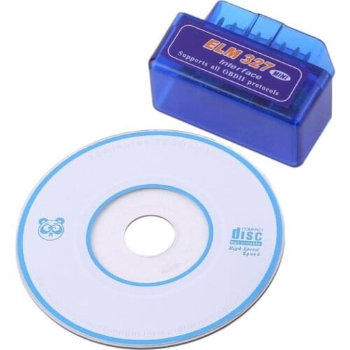 Car Mini Portable ELM327 V2.1 OBD2 II Bluetooth Diagnostic Car Auto Interface Scanner Blue Premium ABS Diagnostic Tool