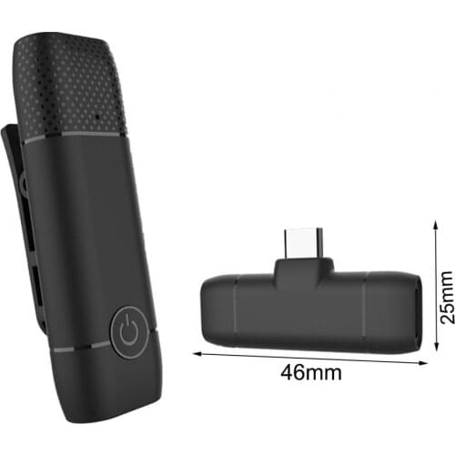 Wireless Lavalier Microphone 2.4G Lapel Microphone Audio Video Recording for /Youtubers/Tiktalk Live Broadcast for Android Phone