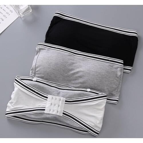 One-piece tube top bra wrapped chest strapless anti-glare underwear with chest pad girl bra girl underwear comfortable