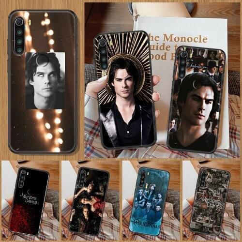 The Vampire Diaries Damon Salvatore Phone Case For Xiaomi Redmi Note 7 8 9 10 7A 8T 9A 9T 9S 10S Pro black tpu coque pretty