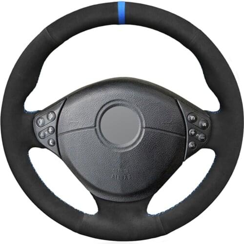 Black Suede Hand-stitched Soft Car Steering Wheel Cover for BMW 5 Series E39 1999-2003 3 Series E46 1999-2005 E53 X5 E36 Z3