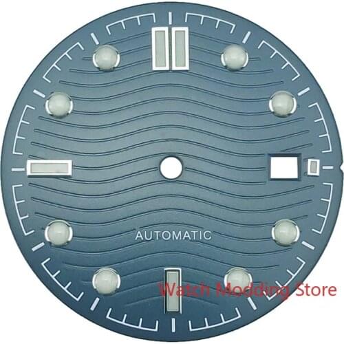 31mm Copper With Blue Luminous Sterile Watch Dial Fit ETA2824 DG2813 Miyota8205/8215 Mov't Sea Master Style Wave Pattern Dial