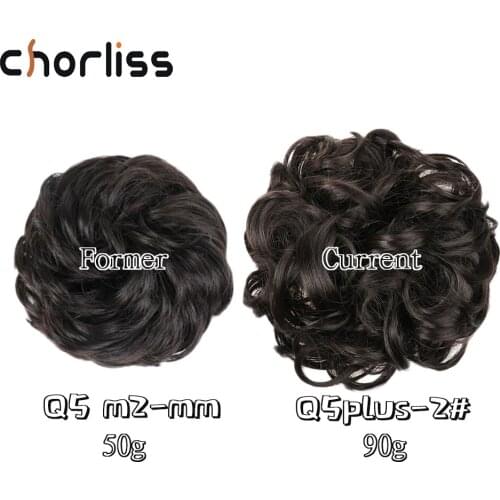 Chorliss Elastic Messy Wavy Bun Synthetic Flexible Buns For Ponytail Extensions For Women Q5 Plus Chignon Curly Scrunchy Chignon