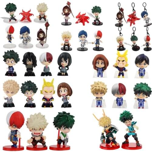My Hero Academia Figure Toys Izuku Midoriya Bakugou Katsuki Ochaco Uraraka Q Ver. PVC Model Figurine Toy Dolls Gift for Kids