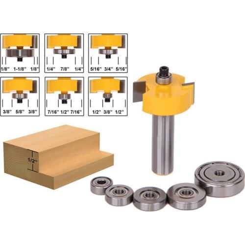 Milling Cutter Routers Hard Alloy 7PCs 1/4 Inch Shank Rabbet Mouse For DIY Woodworking Edge Finishing Tooll Cutters