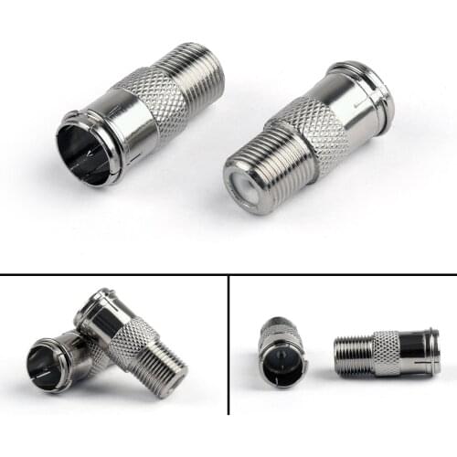 Artudatech 100Pcs F Type Female to F Male Push On TV Antenna Cable Adaptor Connector Jack Parts