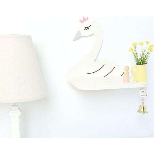 Crown Swan White Storage Rack Hanging Board Christmas Nordic Wall hanger Child room decoration Kids photography Home craft DIY