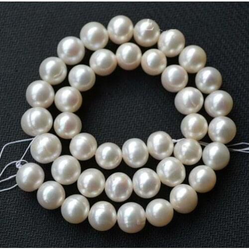 Unique Pearls jewellery Store Round Potato 10-10.5mm Freshwater Pearl Loose Beads One Full Strand YLC1-27