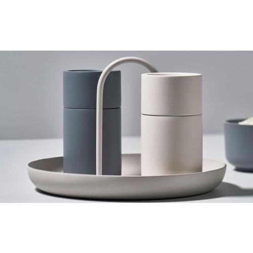 Round Storage Tray with Handle Home Hotel Living Room Desktop Sundries Organizer Jewelry Container