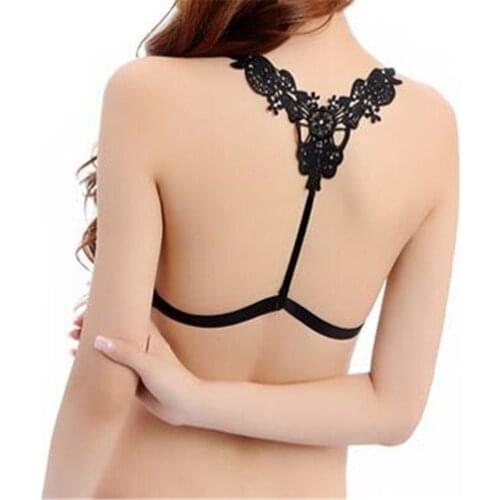 Hot Anti-shedding cross Shoulder straps Crossover big bow invisible bra sexy bra band Women Clothing