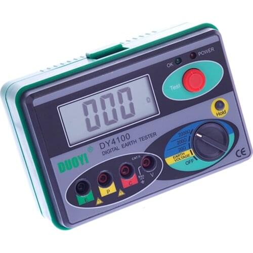 Megohmmeter 0-2000 Ohm Real Digital Earth Tester DY4100 Ground Resistance Tester Meter Multimeter