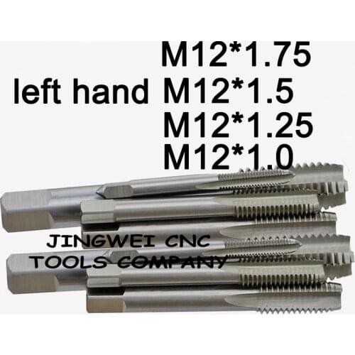 HSS Left Hand Thread tap M12*1.75, M12*1.5, M12*1.25, M12*1.0 left screw thread tap, left machine tap with straight flutes