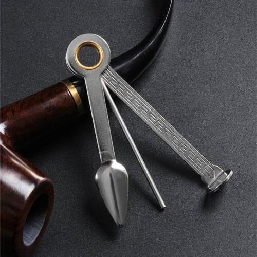 3 In 1 Multifunctional Metal Cleaning Knife/Pipe Needle/Pressing Rod Smoking Tobacco Weed Pipes Alloy Cleaners Tools Accessories