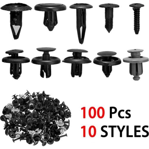 100x Trunk Screw Rivets Set Car Bumper Fender For Auto Plastic Fastener Clips Drop Shipping