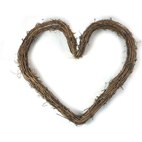 Ougual DIY Crafts Natural Grapevine Heart-Shape Wreaths