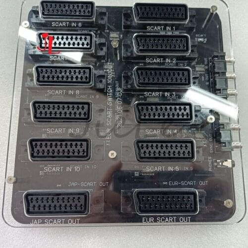 New Acrylic Case Mini RGBS SCART Distributor Converter Video 10 Input 1 Output Auto Automatic Switcher EUR Divider Board Device