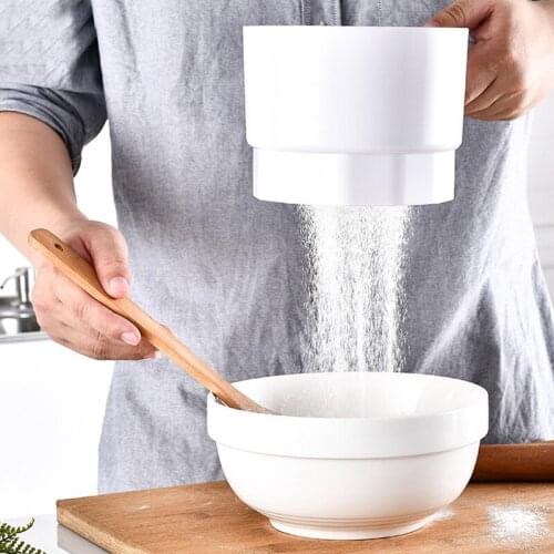 Plastic Cup Shape Mechanical Flour Sieve Electrical Flour Sifter Shaker Powder Sifter Icing Sugar Shaker Electric Baking Tools