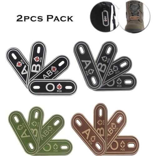 Blood Type Shoelace Patch 3D PVC A+B+AB+O+ POS A- B- AB- O- Negative NEG Tactical Rubber Patches for Backpack Shoes