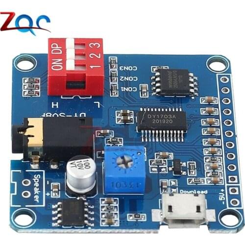 5W Voice Playback Module Board MP3 Music Player IO Trigger Amplifier UART Protocol Control USB Download 64MB Flash
