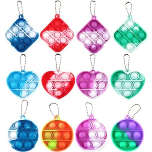 Simple Fidget Key Ring Sensory Toy Set Stress Relief Toy Autism Anxiety Relief Stress Pop Bubble Fidget Sensory Toy Kids Adult