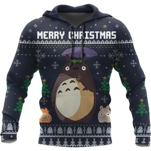 Christmas Santa Totoro 3D Printed Women for Men Christmas Sweater Funny Hoodies/Sweatshirt/Jacket Cosplay Hoodies