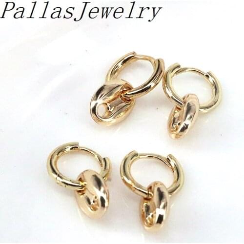 10Pairs Coffee Bean Hoop Earrings For Women Golden Metal Copper Pendientes Minimalist Mujer Brincos Jewelry Pendientes
