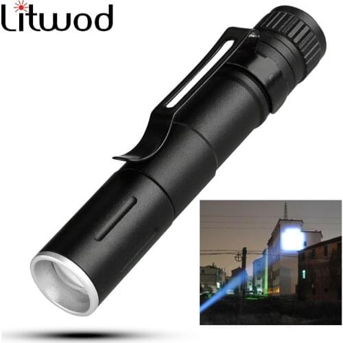 Led Flashlight Torch Litwod Lanterna Waterproof Shock Resistant,Hard Light Bulbs Camping Q5 Adjustable 2000 Aluminum Alloy