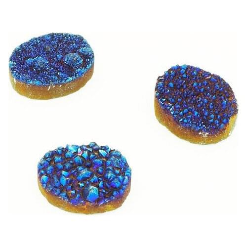 Titanium Blue Crystal Cluster Oval Bead Approx 20*16 mm