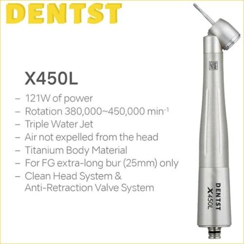 Dentst Air Turbine High Speed Dental Handpiece 45 Degree Fiber Optic Hand piece X450L Dental Dentist Tools 4/6 hole Coupling