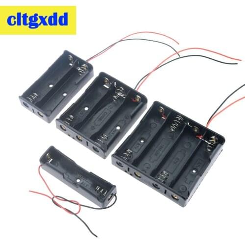 High Quality 1 2 3 4 Slots Black Plastic 18650 Battery Case Holder Storage Box with Wire Leads for 18650 Batteries 3.7V