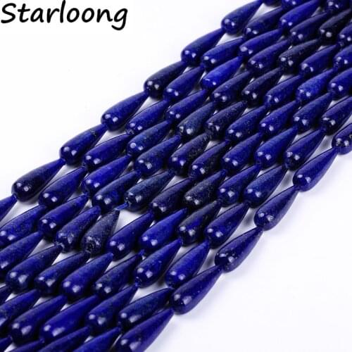 Top quality semi-precious waterdrop lapis lazuli Natural stone beads DIY jewelry making for curtain jewelry crafts