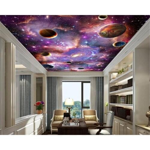 WELLYU High quality fashion personality cosmic stars Galaxy 3D ceiling zenith murals wallpaper papel de parede 3d wallpaper3D