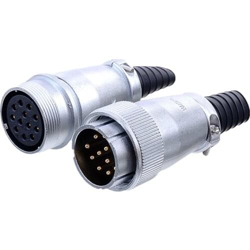 WS32 TQ+ZQ Waterproof 4 6 8 10 11 12 13 19 Pin M32 Industrial Extension Cable Soldering Wire Connector Male Female Plug Sockets