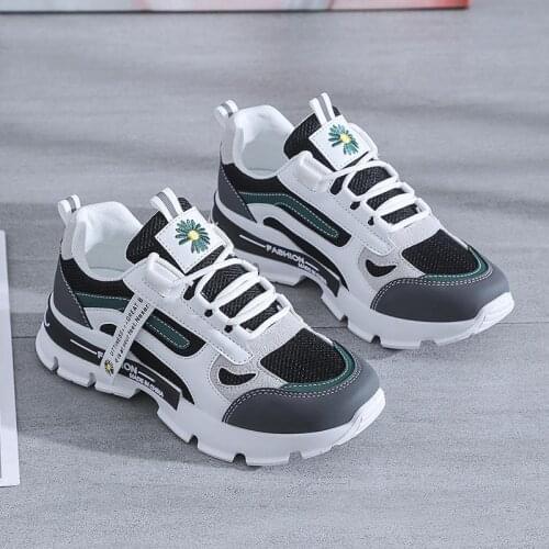 Spring Korean Platform Sneakers Women Shoes Thick Bottom Chunky Sneakers Breathable Mixed Colors Slip On Casual Shoes Woman 2021
