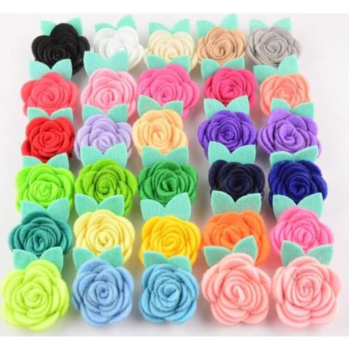 1.5 inch 30Colors Felt Flower For Child Girls Hair Accessories 30Colors 120Pcs Free Shipping
