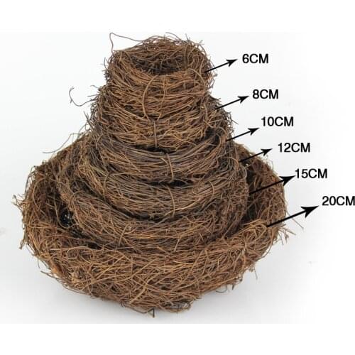 1PCS 8-20CM Natural Rattan Bird Nest Foam Bird Egg Artificial Nest for Window Display Photography Props Home Decor Bird Supplies