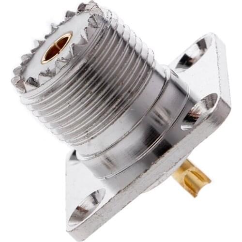 1PC UHF Female SO239 Panel Chassis Mount Flange Deck Mount Solder Cup RF Connector