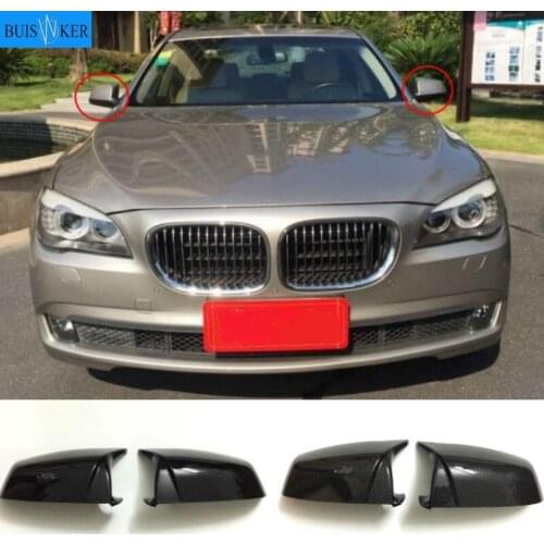 2PCS Car Auto Carbon Fiber Side Mirror Covers Caps Side Rearview Covers Set Fit for BMW E60 F10 5 Series 2008-2013