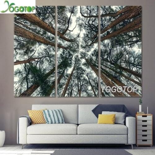 Full diamond Embroidery Diy Mosaic diamond painting Forest Trees 5D Square/round Drill Home Decor puzzle 3pcs triptych ML1204