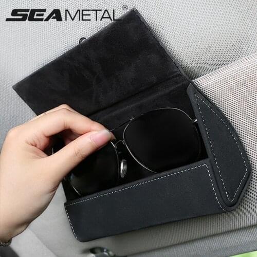Car Sun Visor Storage Bag Auto Sun Visor Glasses Support Interior Sunglasses Box Card Key Phone Holder Organizer Car Accessories