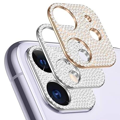 Luxurious Shockproof For iPhone 11 12 Pro Max Mini Shiny Rhinestone Glitter Phone Camera Lens on Diamond PC Lens Protector Cover