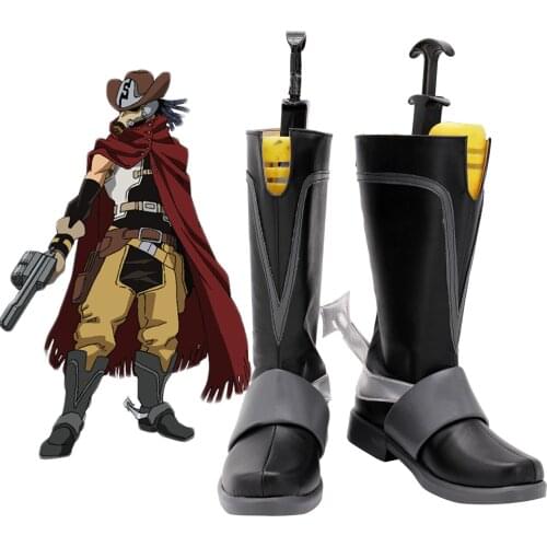 My Hero Academia Snipe Cosplay Boots Custom Made Black Shoes Any Size for Halloween Comic-con Cosplay