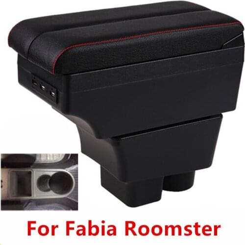 For Fabia Roomster armrest box central Store content Storage box with USB interface products 2006-2015